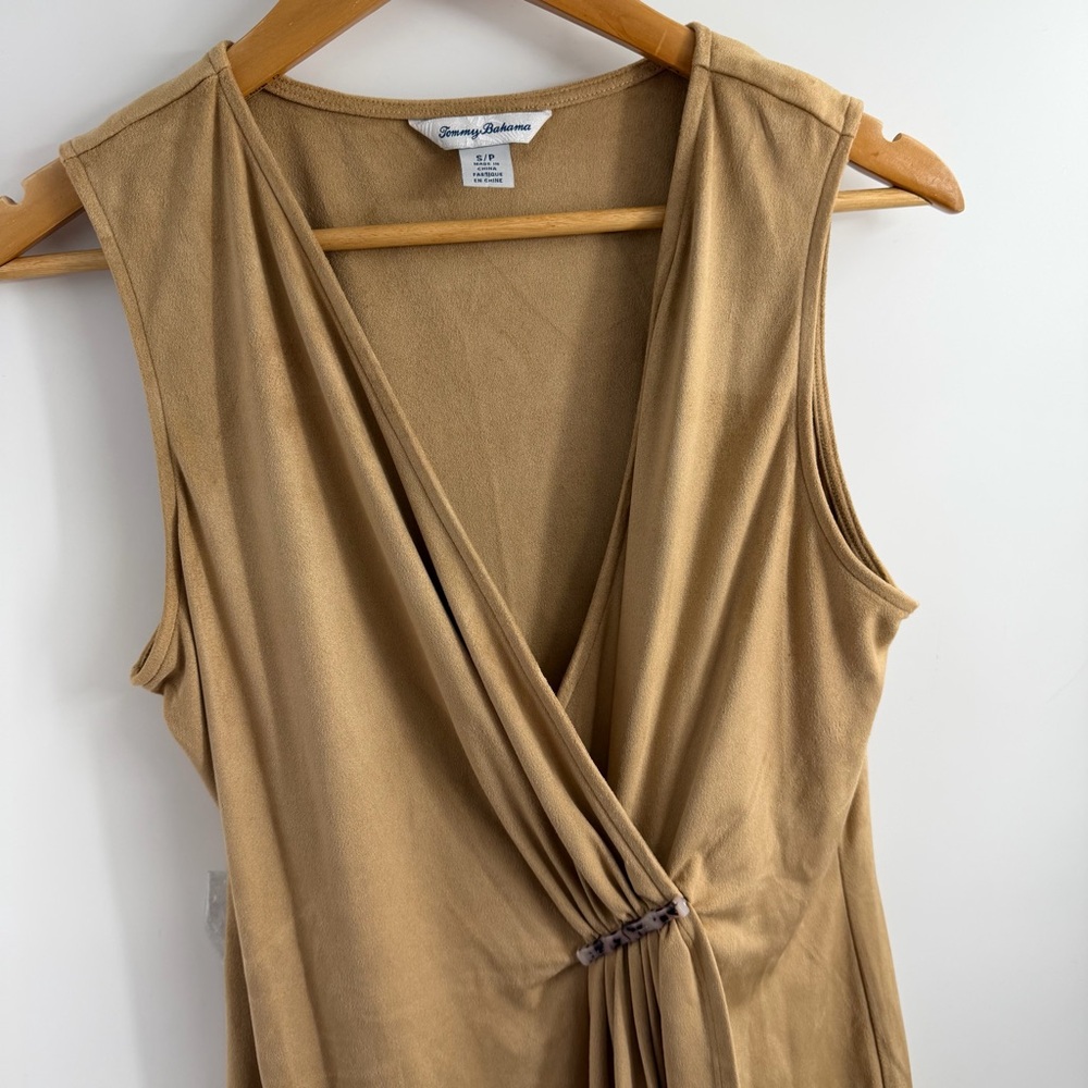 Tommy Bahama Tan Brown Suede Midi Dress - Picture 6 of 13